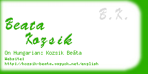 beata kozsik business card