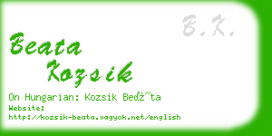 beata kozsik business card